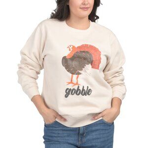 PACIFIC & CO Oatmeal Gobble Turkey Crew Neck Sweatshirt